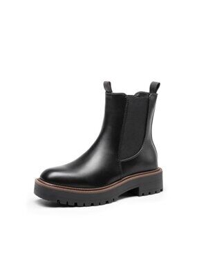 Women's Chelsea Ankle Boots Faux Leather Slip On Booties